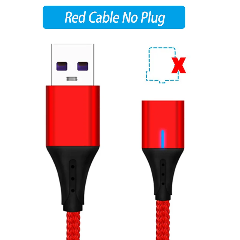 СВЕТОДИОДНЫЙ Магнитный зарядный кабель Usb type C Быстрая зарядка Qc 3,0 кабель Tipo C для Xiaomi Mi 9 9T A3 samsung Galaxy Note 10 2m провода - Цвет: Only Red Cable