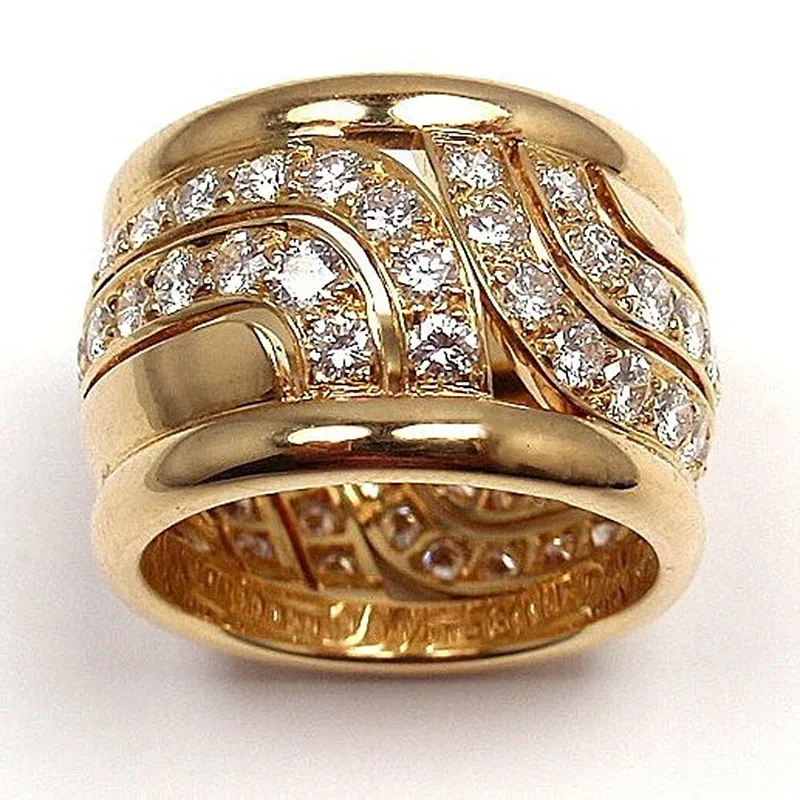 

Hip Hop Large Men Ring Stainless Steel Stone Geometric Iced Out Punk Finger Rings for Women Gold Color Championship Ring Z5M088