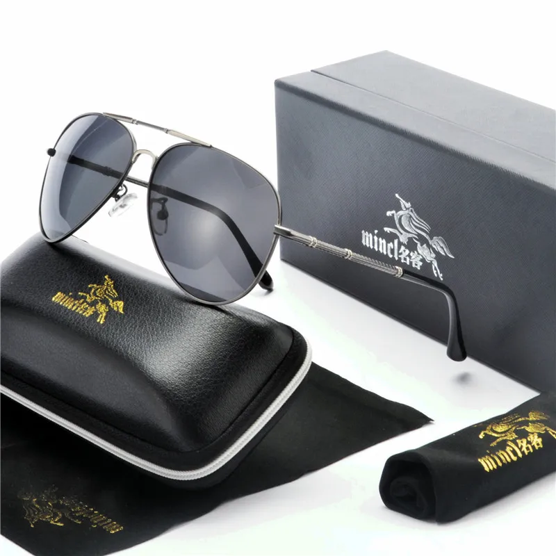 MINCL/Винтажные Солнцезащитные очки для мужчин, солнцезащитные очки, оправа пилот, брендовые дизайнерские бескаркасные мужские поляризованные солнцезащитные очки FML - Цвет линз: silver