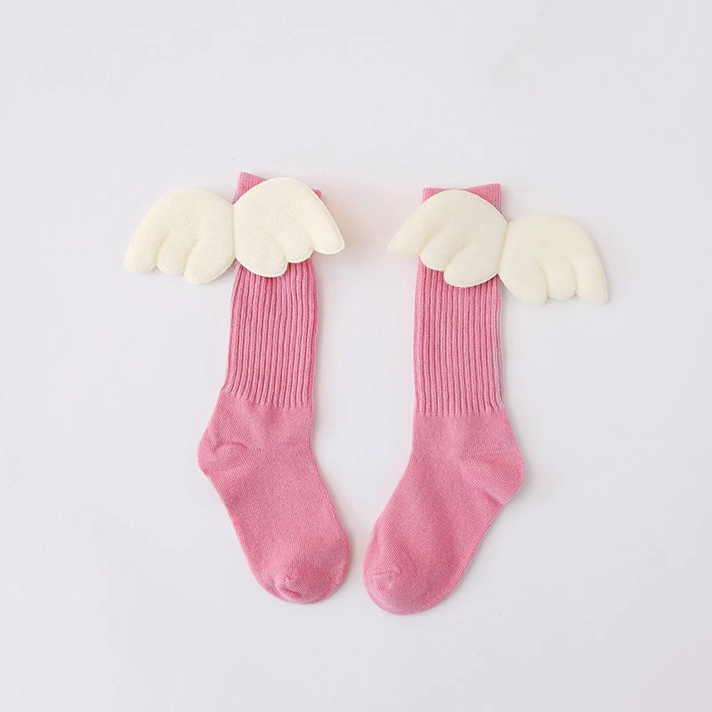 

LNRRABC Boys Kid Socks Angel Wing Child Mid Knee High Crew Long Loose Knee Sock For Girls Striped Knitted Sock For 1-10Years