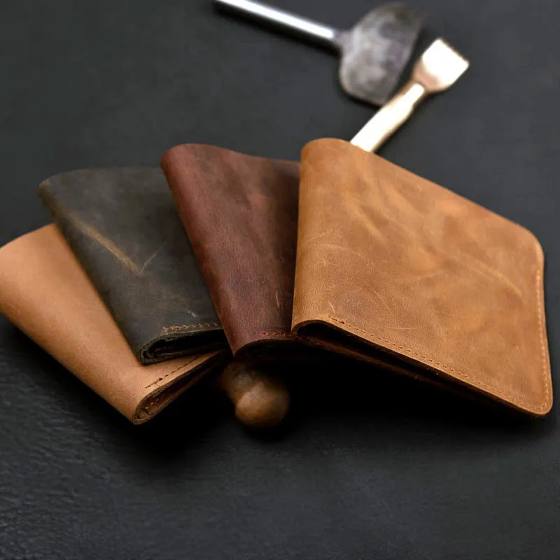 

100% Top Cow Leather Wallet Men Vintage Multifunctional Genuine Leather Wallet Male Purse Vintage Crazy Horse Handmade Wallet