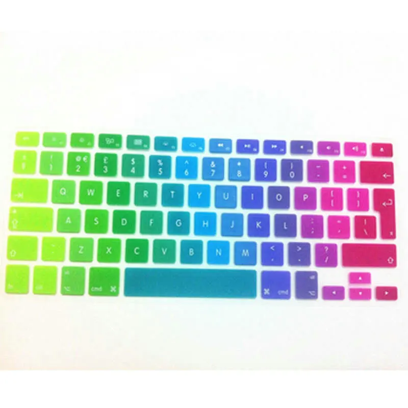 Радужная Силиконовая Защитная Наклейка на клавиатуру для Macbook Air Pro 13 15 17 дюймов |