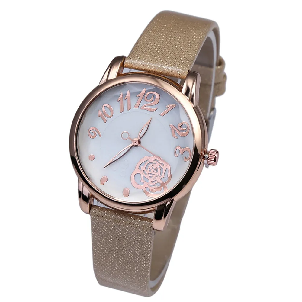 Women's Fashion Casual PU Leather Strap Analog Quartz Beautiful Dial with A Flower For 2018 Ladies Fashion Clock Women's Fashion Casual PU Leather Strap Analog Quartz Beautiful Dial with A Flower For 2018 Ladies Fashion Clock