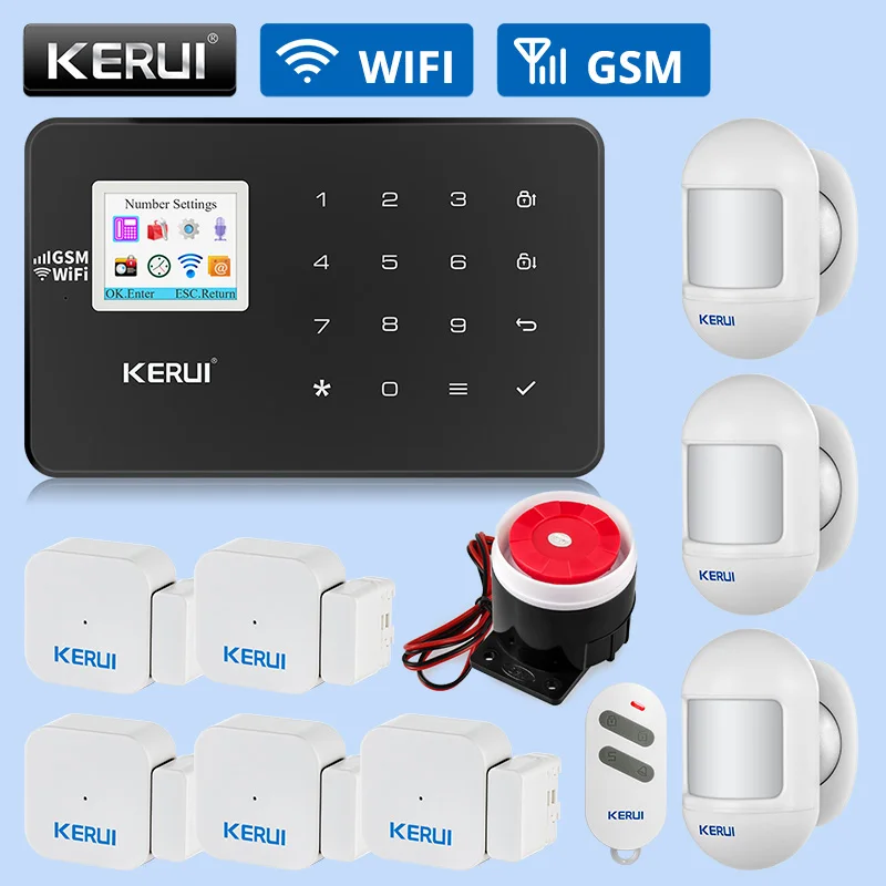 KERUI W18 Wi Fi ссылка GSM охранная сигнализация беспроводная домашняя детектор