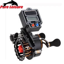 PureLeisure плот Рыболовная катушка 4+ 1 BB 3,5: 1 Передаточное отношение вправо/влево с цифровым счетчиком линии алюминиевая катушка для рыбалки