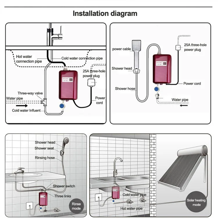 220 В Мгновенный водонагреватель мгновенный Электрический водонагреватель мгновенный нагрев воды душ кухня, ванная комната 1 шт