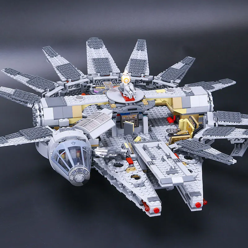 Цена Испания русский склад DHL 05007 Звездные игрушки войны силы Пробуждение 75105 Миллениум здание Сокол Блоки Кирпичи Детские игрушки