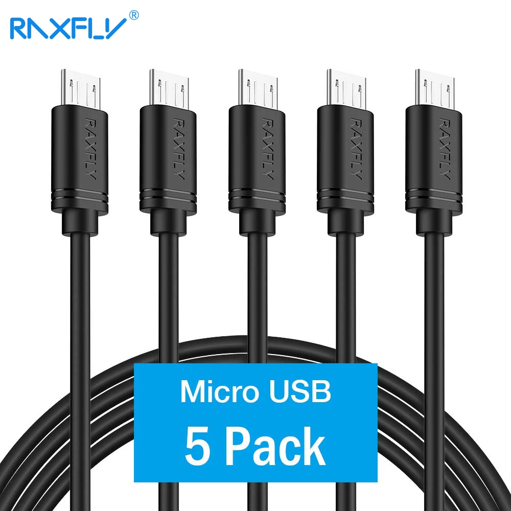 5 шт./лот USB raxfly Micro кабель для Xiaomi Redmi Note 4 4X5 Pro ПВХ Micro USB кабель для samsung S7 S6 S5 Microusb зарядный провод