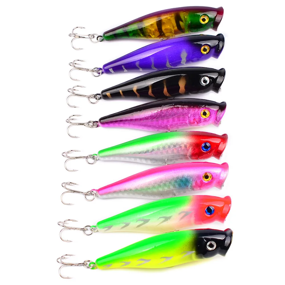 Buy HiUmi Popper Lure 8pcs 7.5cm 8.2g top water magician Popper hard bait