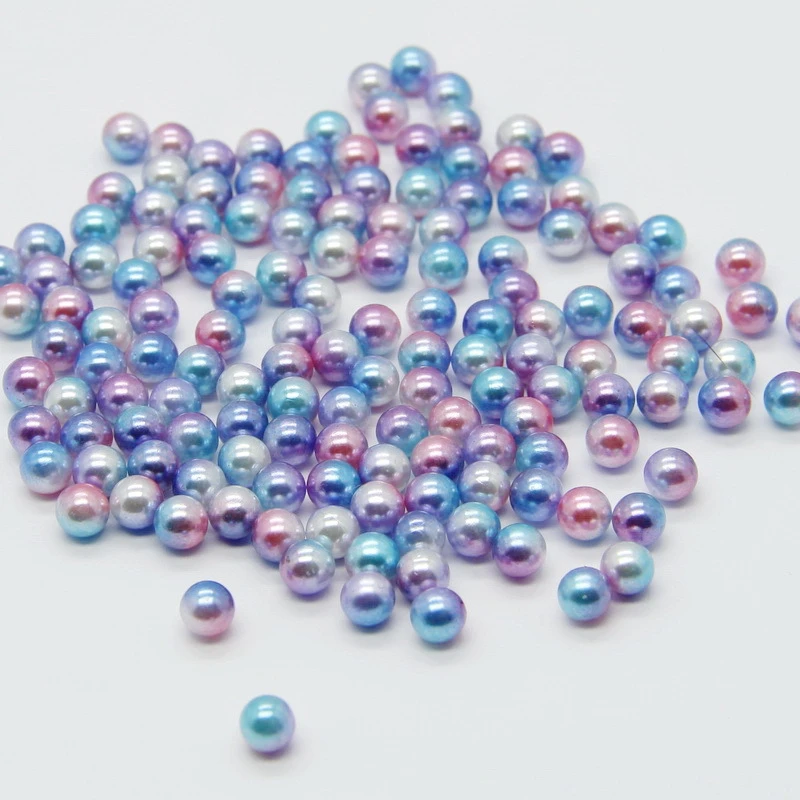 Partyfareast Size 3-12mm Non-Hole ABS Pearls Imitation Pearl Beads Multicolored Bead Diy Material For Bracelet DIY Jewelry Findings