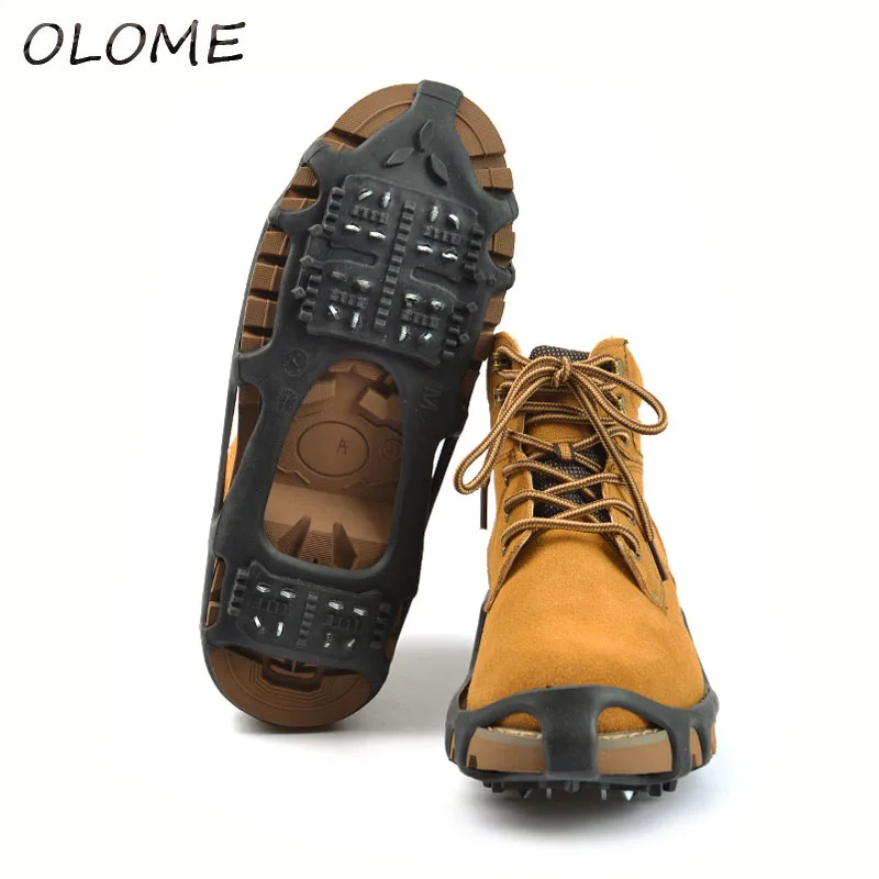 Cena Do chodzenia buty antypoślizgowe Ice Gripper zima 24 zęby Ice Claw śnieg pokrowiec na buty na świeżym powietrzu przyjazne dla środowiska TPE czarny akcesoria do obuwia