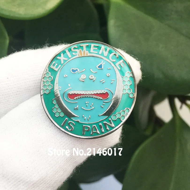 1 ''Mr. Meeseeks лацкан булавка Рик и Морти эмаль значки и броши Meeseek наличие боль готов ко всему Милый значок