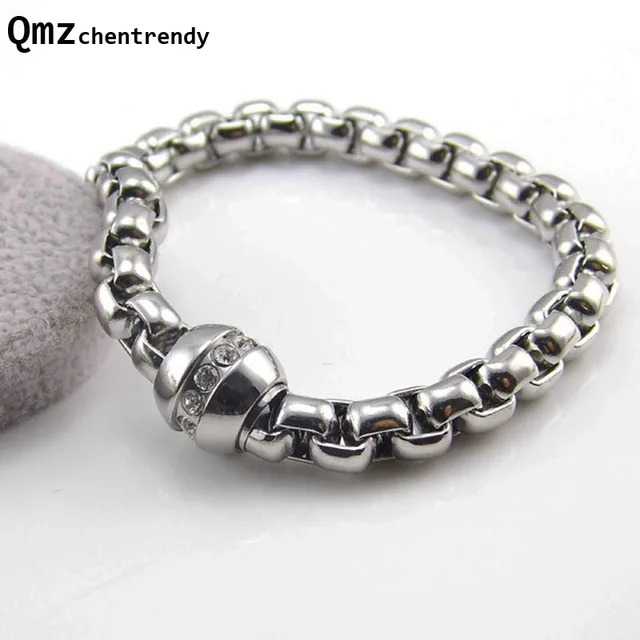 Top Qualité Hommes Fine Bijoux Bling CZ Fermoir De Luxe Marque Magique Puissance Bracelet Circulaire Aimant