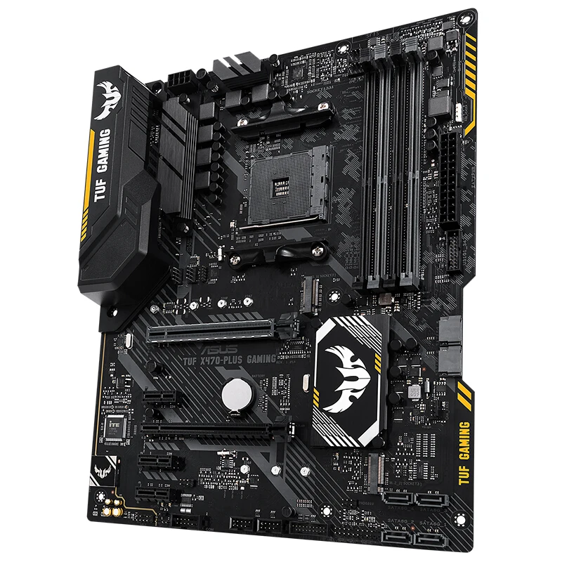 ASUS TUF X470-PLUS GAMING Motherboard AM4 4X4DDR4 Max 64 GB RAM PCI-E3.0 2XM. 2 6 XSATAIII DVI HDMI