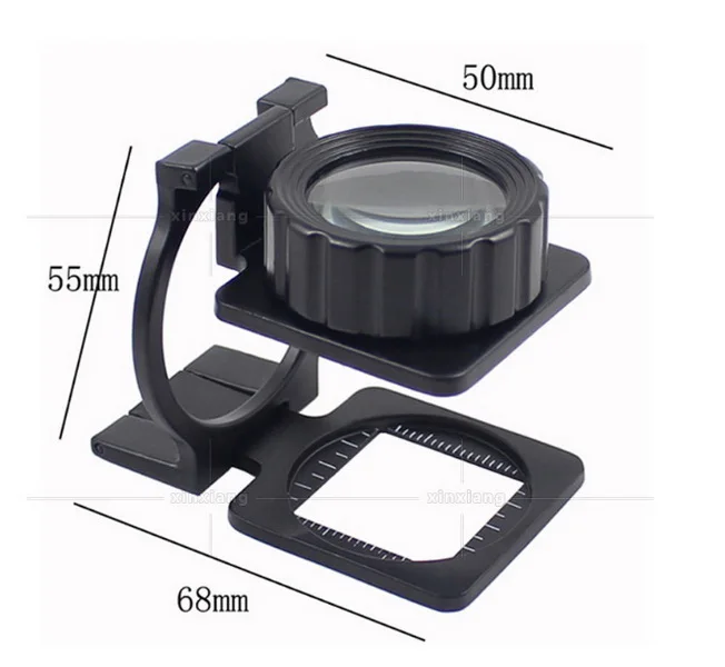 by dhl 50pcs 15 X Folding Magnifier Loupe Full Metal Dual Lens Thread