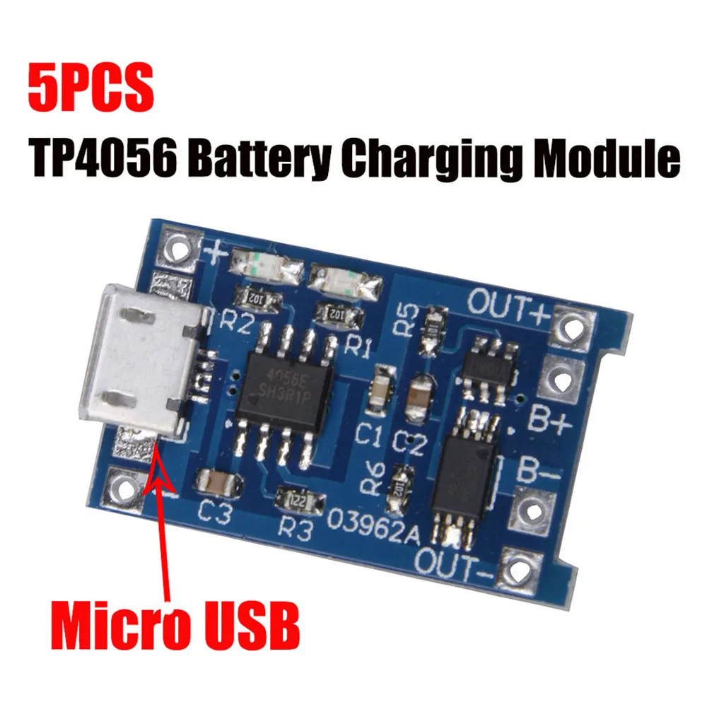 5 шт. зарядная плата TP4056 в 1 а Micro USB 18650 для литиевых батарей модуль зарядного