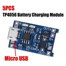 5Pcs TP4056 5V 1A Micro USB 18650 Lithium Battery Charging Board Charger Module Protection Dual Functions for arduino Diy Kit