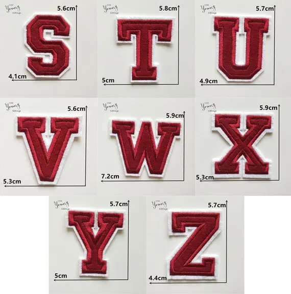 Buy Red Embroidered iron on Letters Or numbers Applique Patch,Iron On Name Letters  Patch for T-Shirt or Coat Online - 360 Digitizing - Embroidery Designs