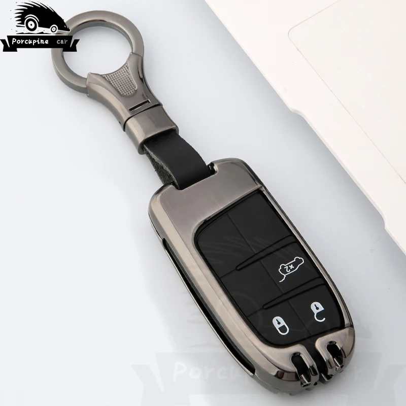 Оцинкованный сплав ключ чехол для Fiat для Jeep Cherokee Compass Патриот Dodge Journey Chrysler 300C брелок для ключей автомобиля