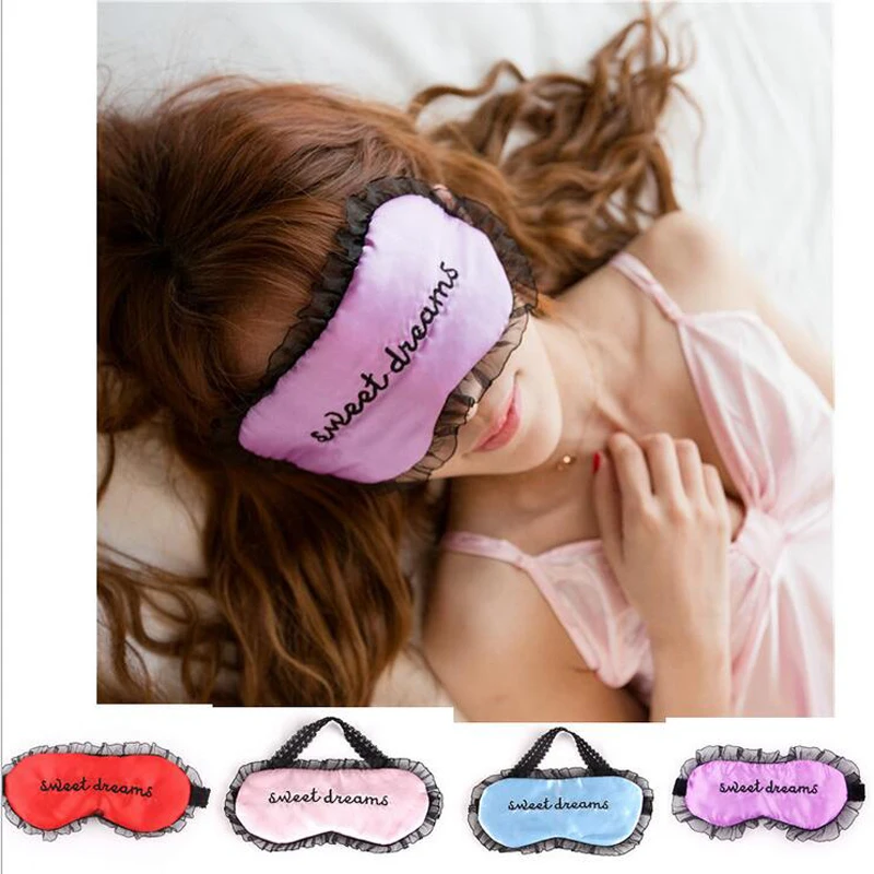 

Soft Sleeping Nap Eye Mask Adjustable Lace EyeShade Nap Cover Blindfold Travel Rest Patch Blinder Satin Eye Shade Health care