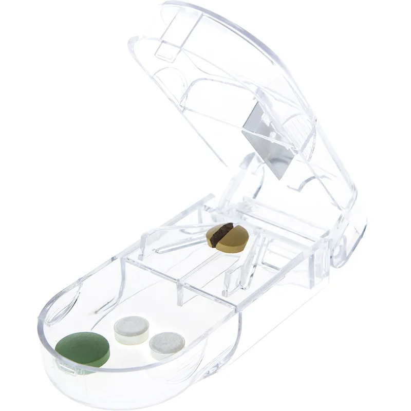 Folding Vitamin Medicine Drug Pill Cut Box Portable Case Organizer Tablet Container Cutting Drugs Dedicated Seal Box Blade Pill