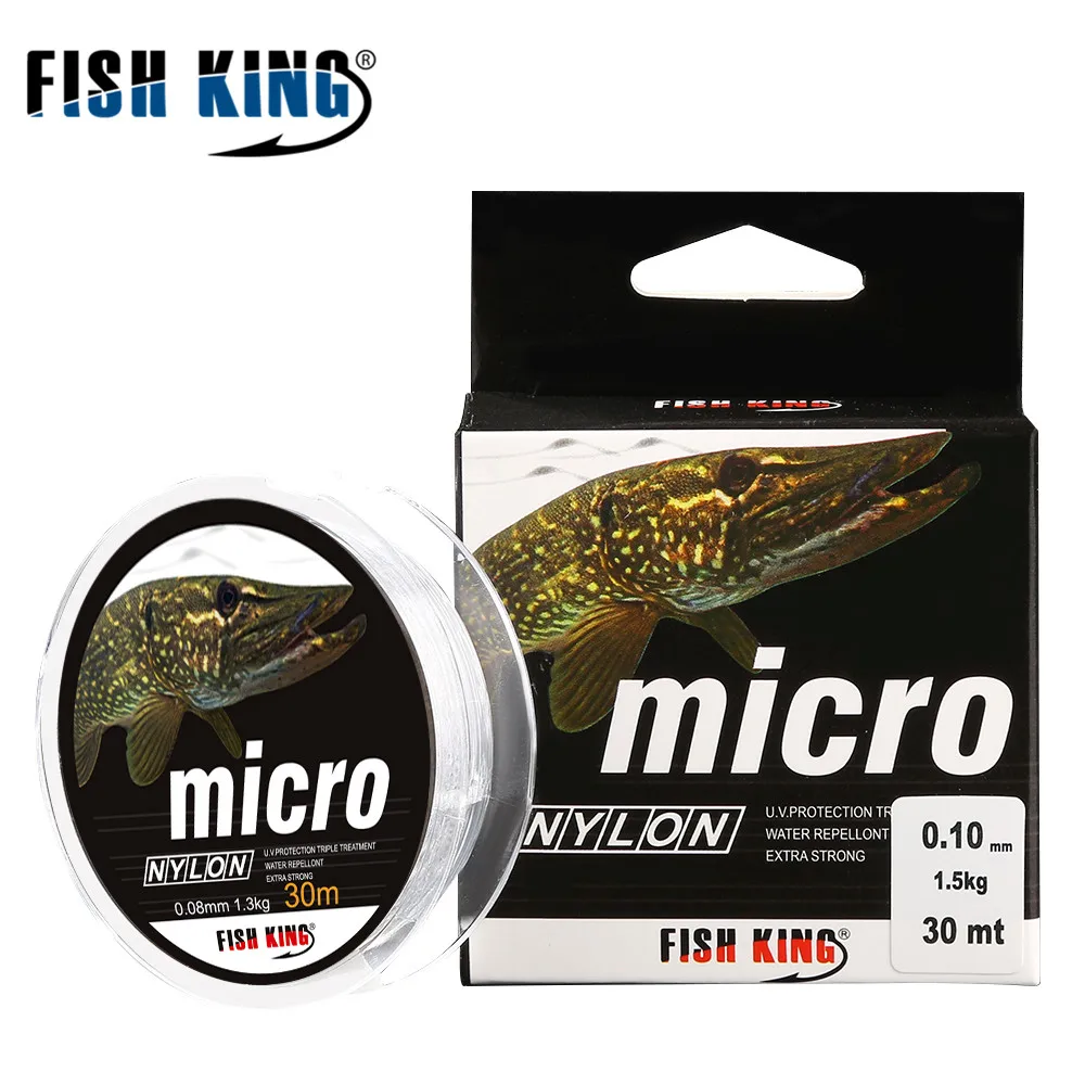 FISH KING Nylon Fishing line Ice Fishing line 30M 0.3#-2.5# peche DIA / 0.08mm-0.25mm For Writer Ice Lake pesca