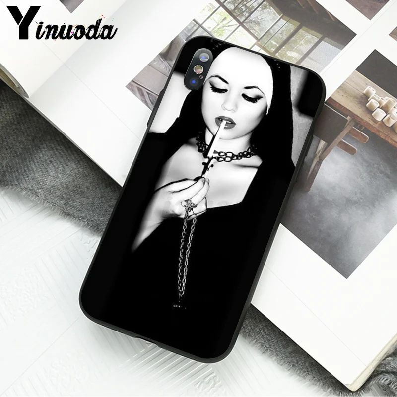 Мягкий силиконовый черный чехол Yinuoda nun из ТПУ для Apple iPhone 8 7 6 6S Plus X XS MAX 5 5S SE XR