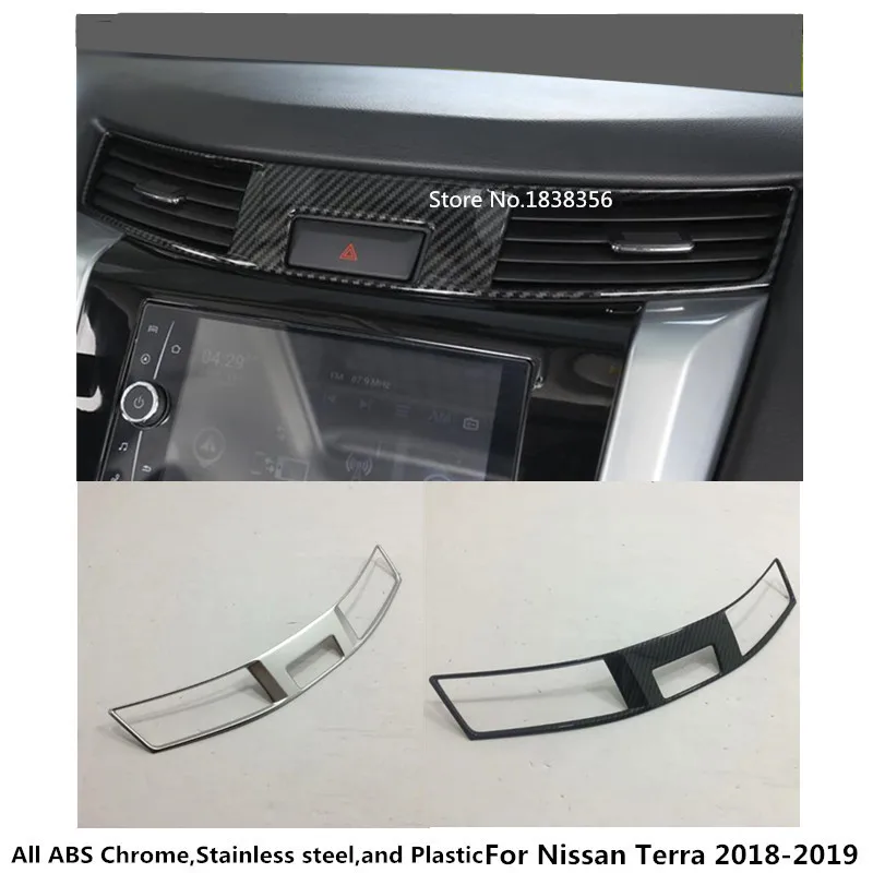 

For Nissan Terra 2018 2019 Car styling stick garnish inner trim conditioning middle Air condition switch Outlet Vent hood 1pcs