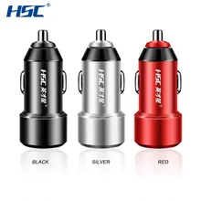 HSC YG32 Мини Портативный двойной USB Автомобильное зарядное устройство 3.4A Быстрая зарядка алюминиевый сплав автомобильное зарядное устройство токовая идентификация