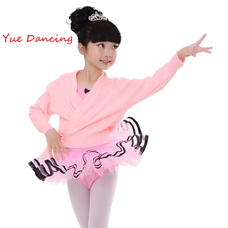 Girls Kids Ballet Dance Wrap Knit Sweaters Jacket Gymnastics Skate Shrug Costume