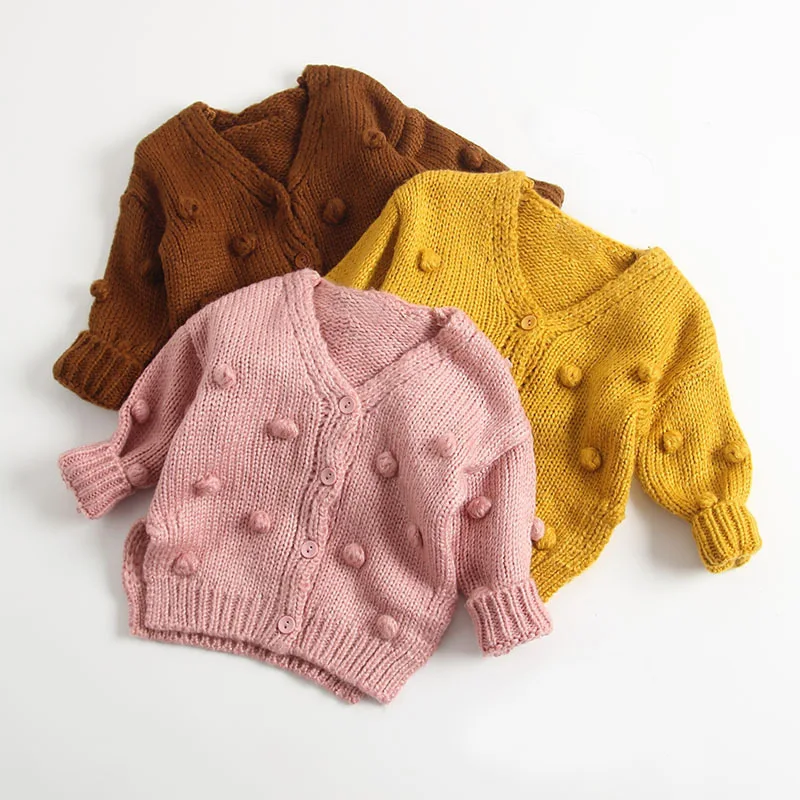 

Newborn Baby Sweaters for Girls Cardigans Fashion Dots Knitted Toddler Jackets Coats Long Sleeve Infant Knitwear Tops Child Wear