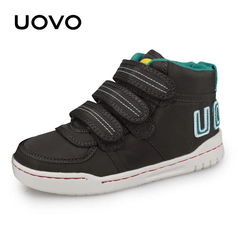 Повседневная Спортивная обувь для мальчиков и девочек бренд uovo дети высокие уличные дышащие кеды Детские Эспадрильи Размер 28-41 Zapatos - Цвет: Brown