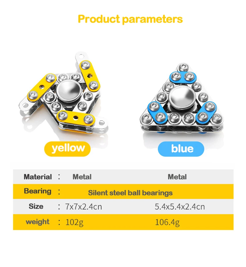 Спиннер-Спиннер ручной Спиннер металлический Спиннер EDC сшитый винт для цепочки Finger-Spinner Спиннер антистрессовая игрушка