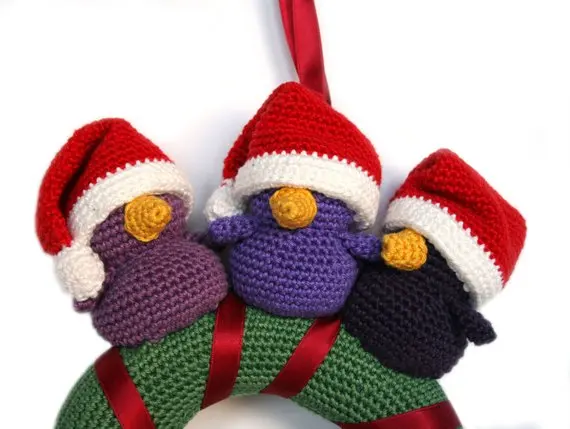 Вязаные игрушки amigurumi Chrsitmas модель птицы номер 0949