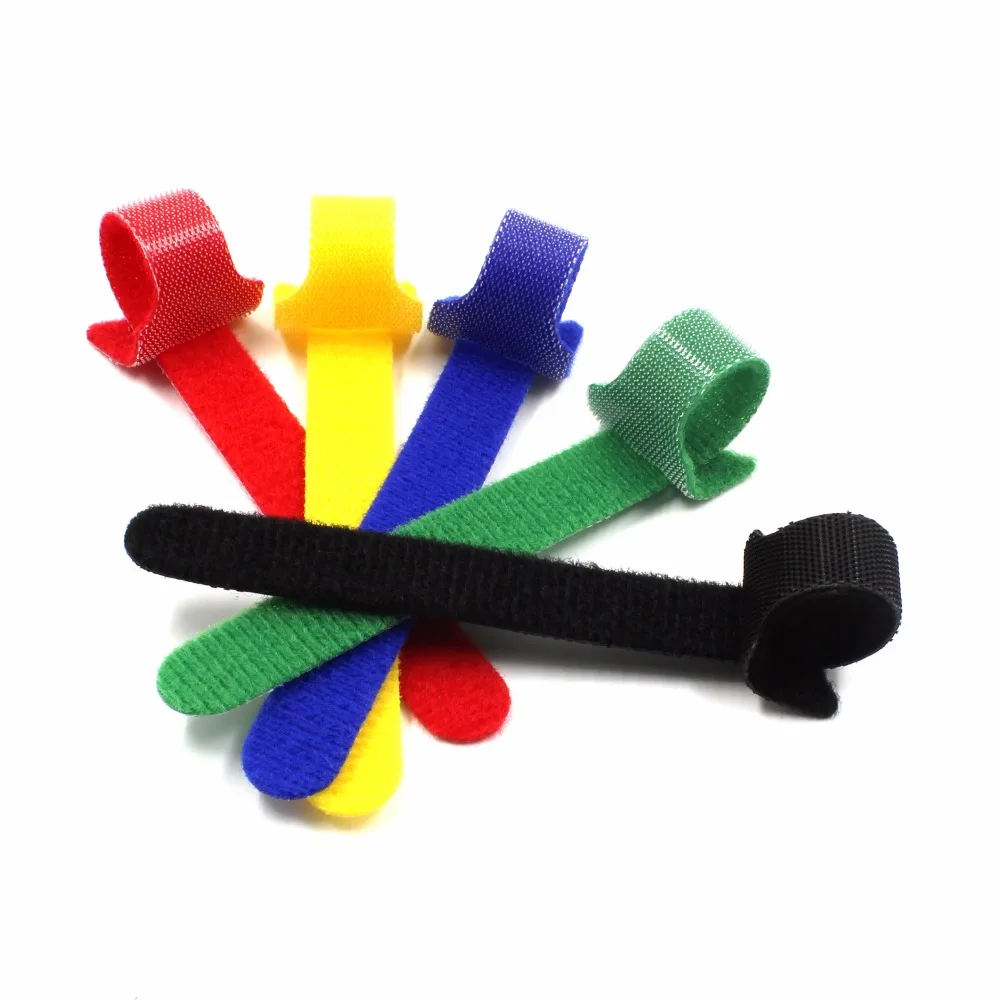 

50pcs 150mm Reusable Hook and Loop Fastening Cord Cable Self-Attaching Ties Wraps Straps