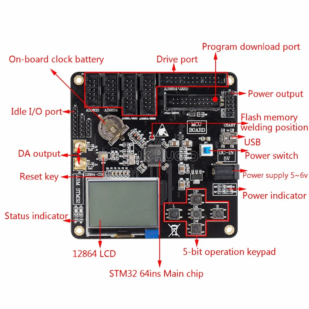 Модуль цифрового драйвера DDS MCU плата для AD9854 / AD9954 AD9833 AD9834 AD985|Печатные платы| |