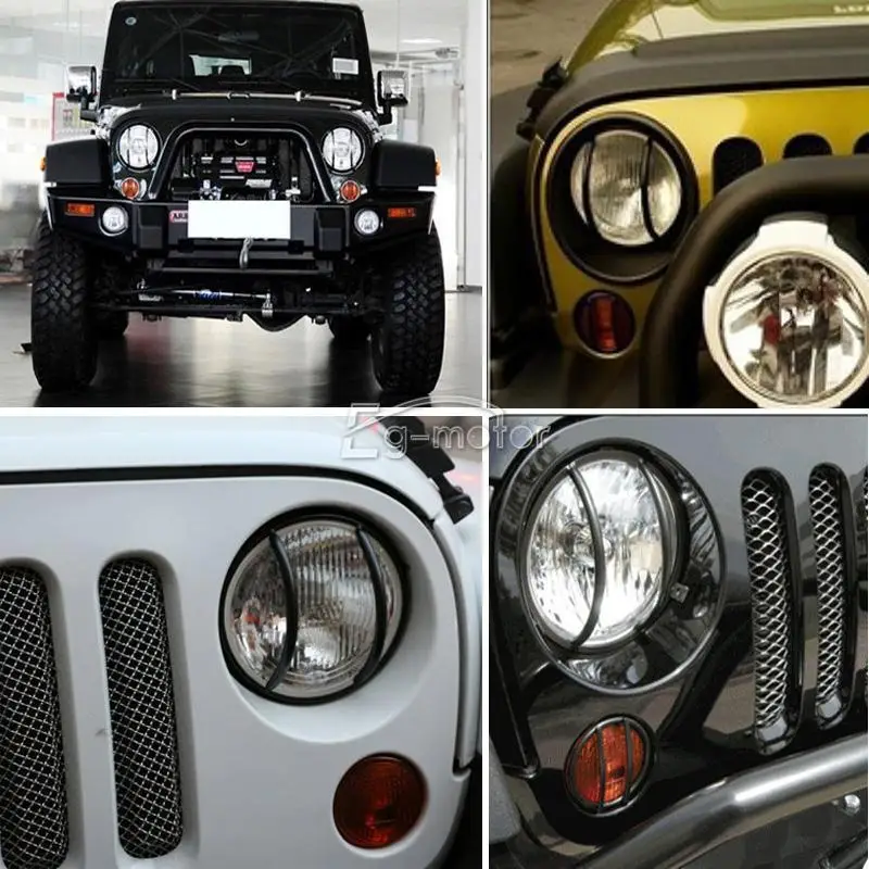 Идеальная Camber черная защита покрытия фар для 2007- JEEP Wrangler