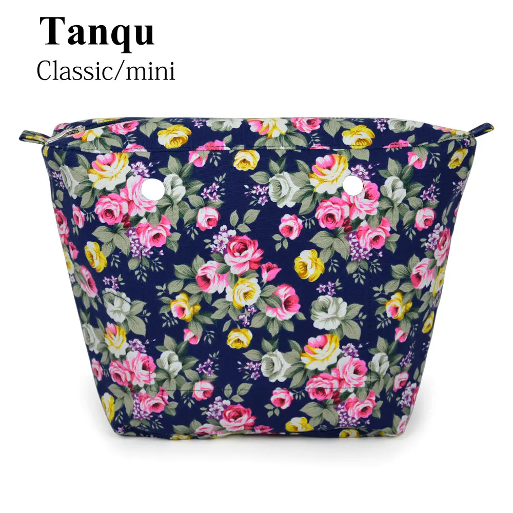  TANQU New Colorful Waterproof Inner Lining Insert Zipper Pocket for Classic Mini Obag Canvas Inner 