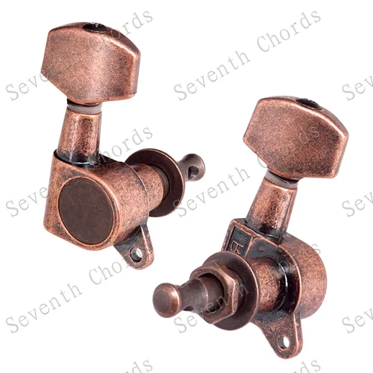 Набор 6 шт. Sealed-gear Guitar Tuning Pegs ключи тюнеры машинные головки для гитары-хромовый и черный и золотистый выбор