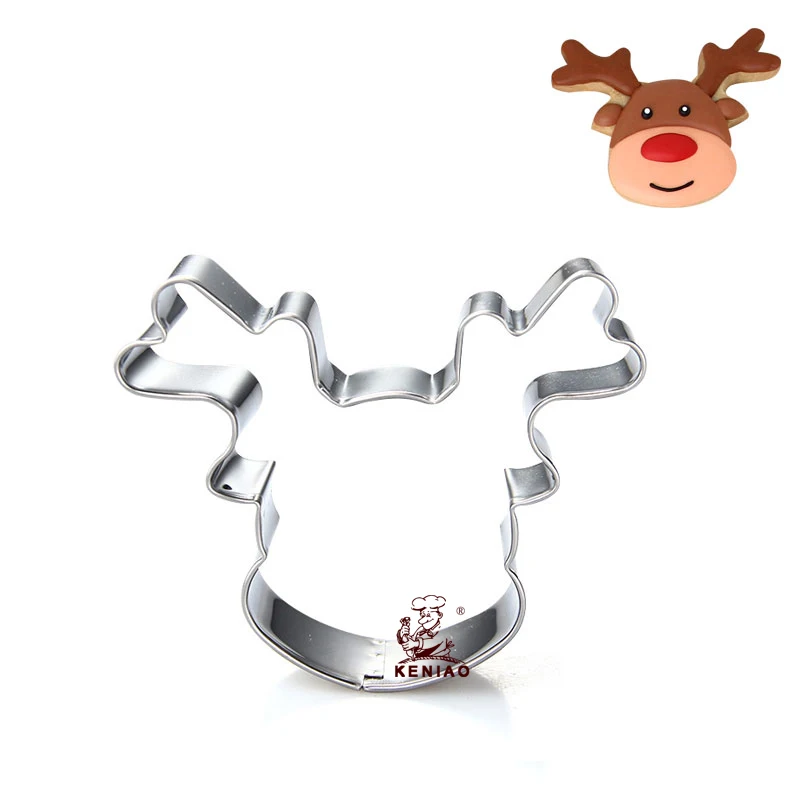 Christmas series deer head cookie cutter stainless steel biscuit mold