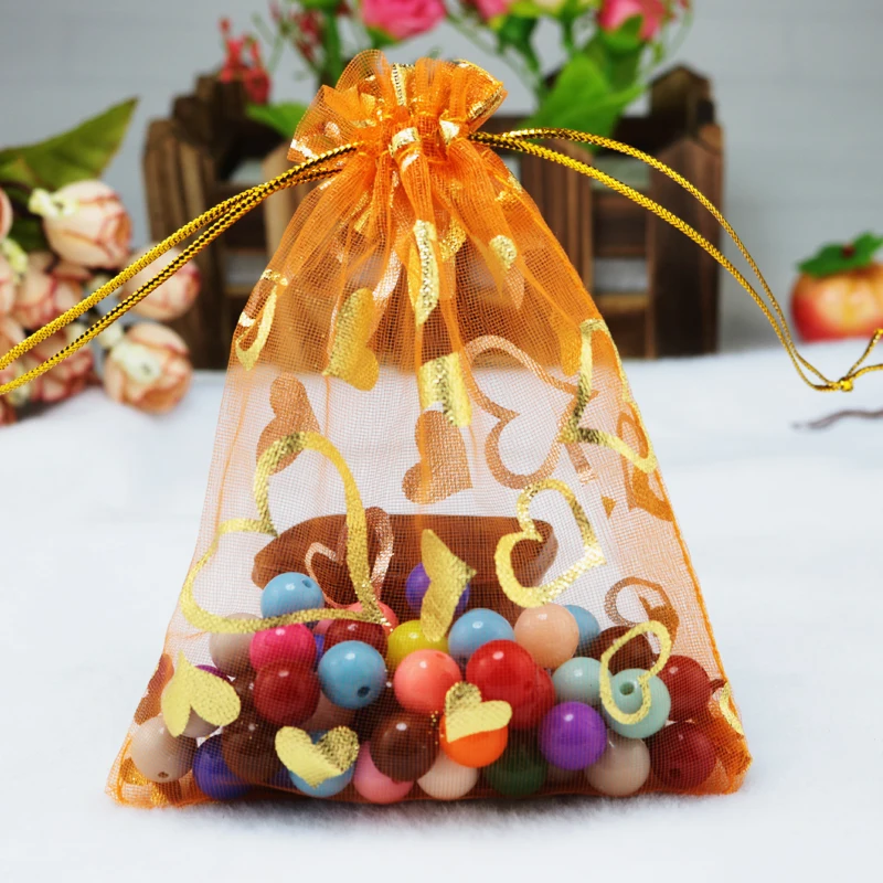 

6,7 шт., оранжевые мешочки из органзы, 17x23 см (100x9 дюймов)