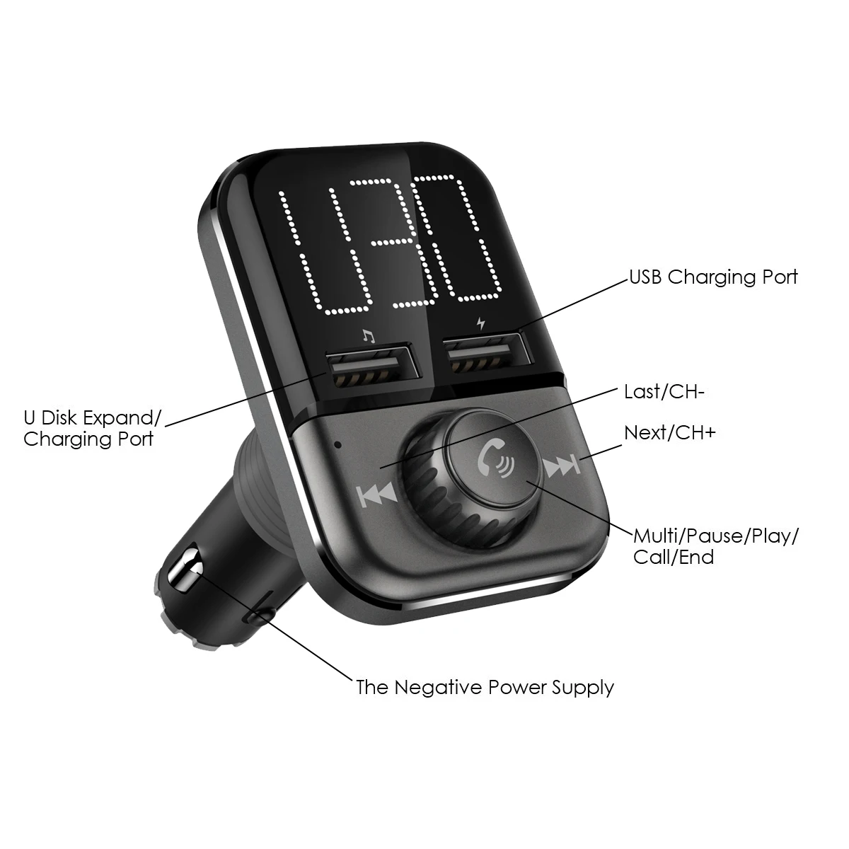 BT72 Быстрая зарядка 3 0 двойной usb порт автомобильное зарядное устройство Bluetooth