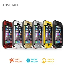 for iphone 6s Love Mei Waterproof Shockproof Gorilla Glass Metal Aluminum phone Case Cover For iphone 6 4.7inch