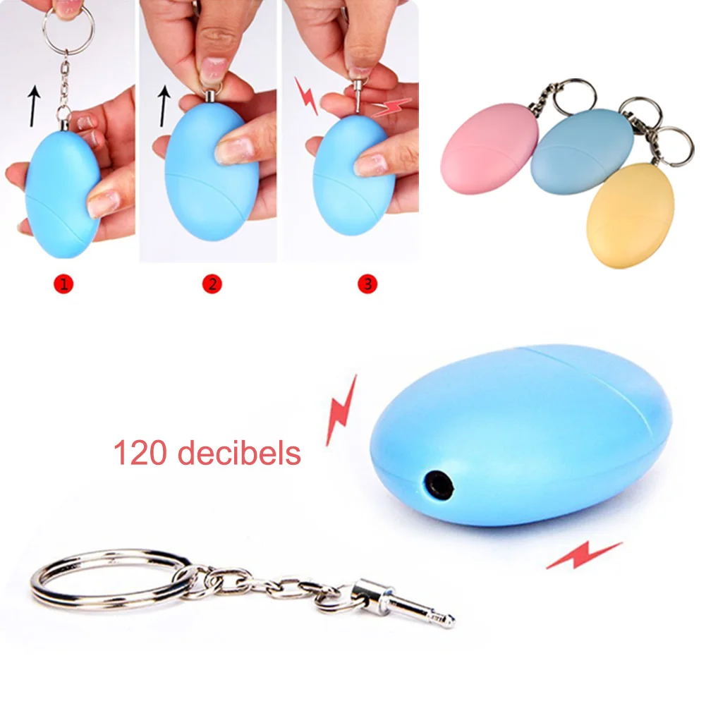 

Portable Keychain Personal Safety Alarm Ellipse Lady Women Anti-Attack Emergency Security Sensor Electronic Loud Keyring IJS998