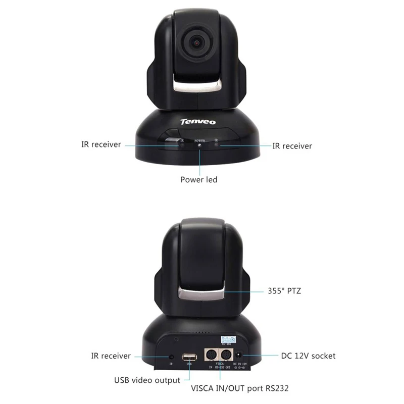 Tenveo DX10-1080 HD 1080 p 10X زووم بصري USB كاميرا فيديو للمؤتمرات PTZ USB التوصيل والتشغيل كاميرا التحكم و عرض الفيديو