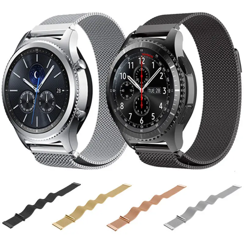 Prix pour Magnétique Libération Milanese Montre Bande pour Samsung Gear S3 Classique Frontière Mailles D'acier Inoxydable Bande Pour Les Engins S3 Montre Bracelet Prix pour Magnétique Libération Milanese Montre Bande pour Samsung Gear S3 Classique Frontière Mailles D'acier Inoxydable Bande Pour Les Engins S3 Montre Bracelet