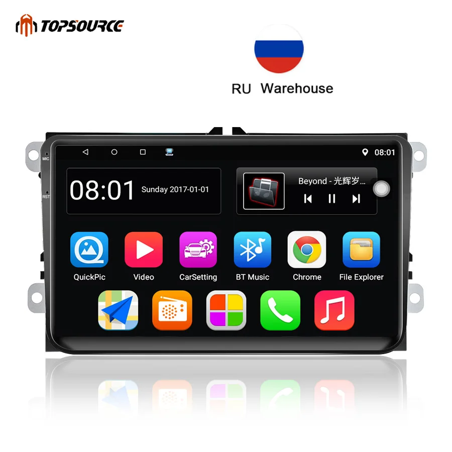 Автомагнитола TOPSOURCE 9001 2 Din Android 6 0 GPS HD 9 дюймов сенсорный экран 800X480 BT Wi Fi
