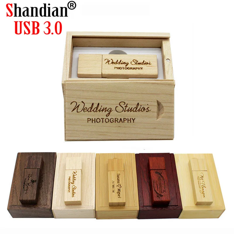 SHANDIAN USB 3,0 высокая скорость Пользовательский логотип Деревянная Карта памяти usb флэш-накопитель 4 ГБ 8 ГБ 16 ГБ 32 ГБ 64 ГБ U диск свадебный подарок