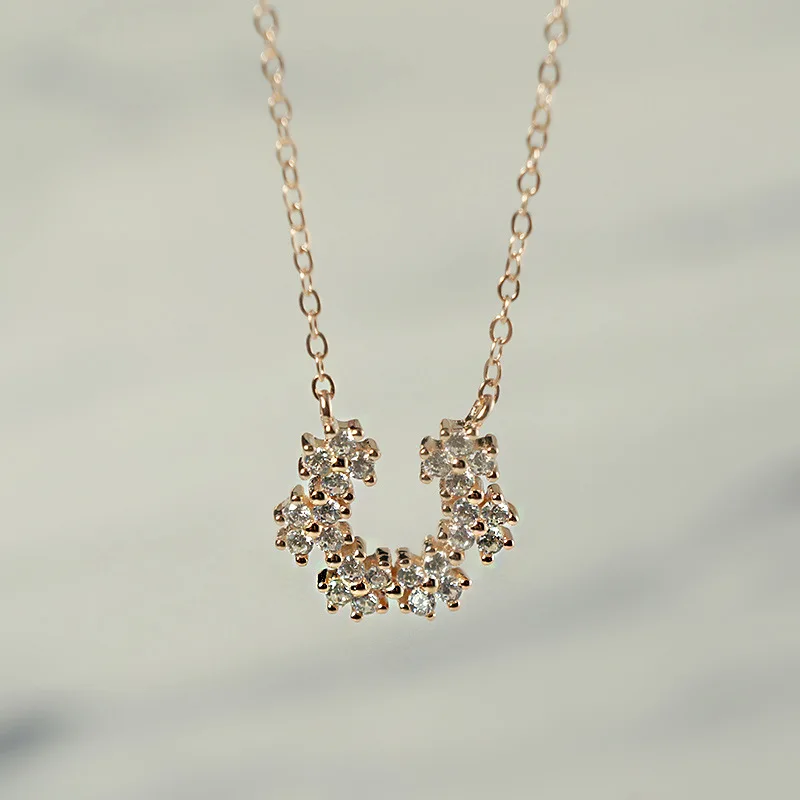 

ZTUNG lvbl9 fashion Chains Necklaces flower Pendant Zircon Solid 925 Sterling Silver Necklaces Women's Men's Fine Jewelry