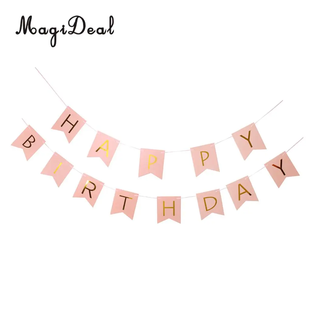 MagiDeal Happy Birthday Letters Pennant Bunting Banner Garland Sign Hanging Decoration Photo Prop